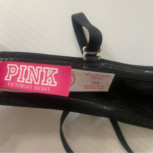 PINK Victoria's Secret Multi-Way Demi Bra Black 36B - Picture 4 of 10